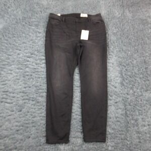 Cosmic Blue Love Jeans Womens 16W Black High Rise Skinny Stretch 35x28* NWT